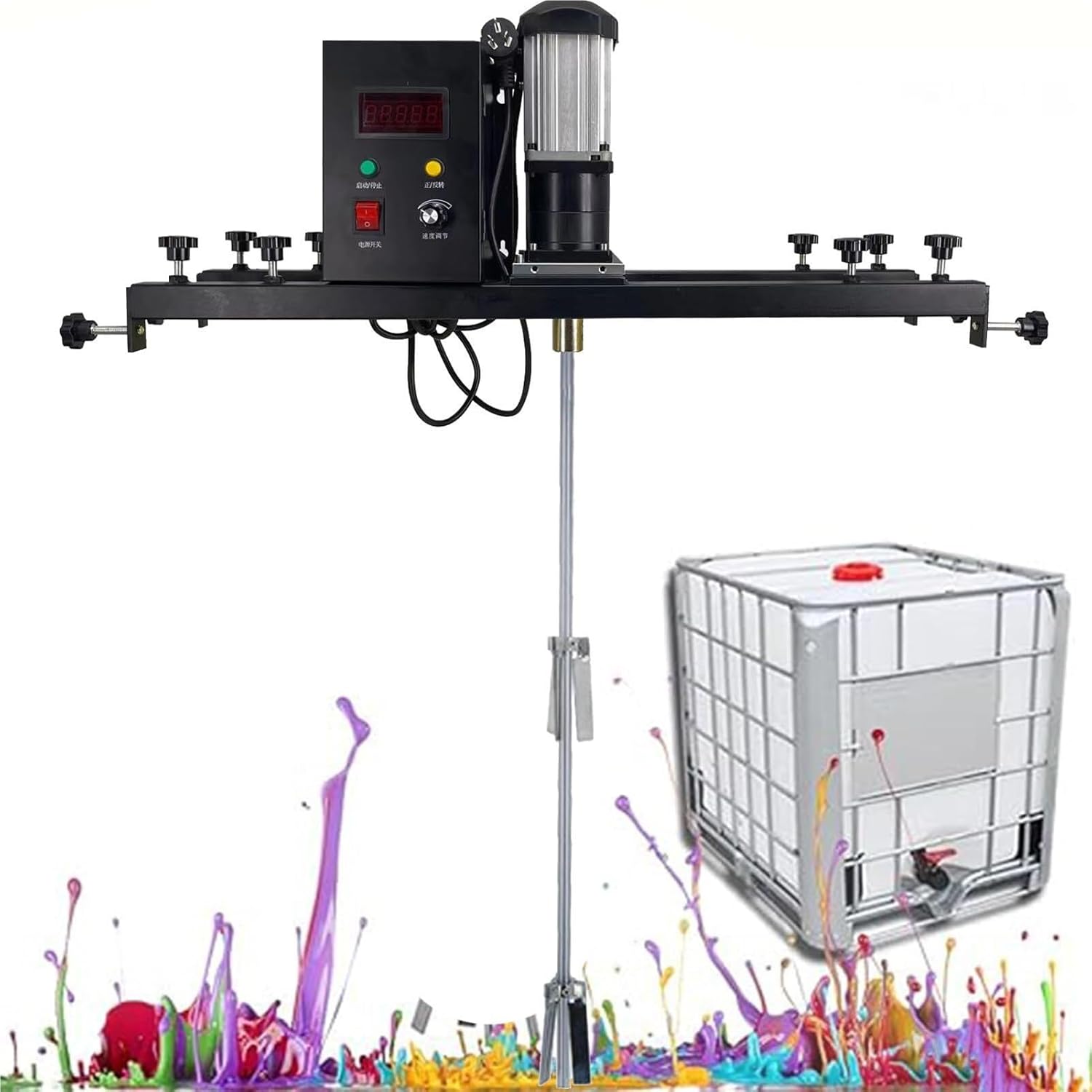 Air Agitator Electric Tank Mixer Machine,Paint Mixing Equipment,with Support Hanger,Folding Propeller,for Ink Dissolver Agitator(