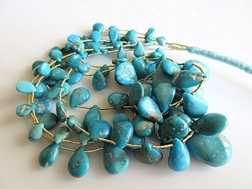 Natural Sleeping Beauty Turquoise Beads, Pear Beads, Arizona Turquoise, Approx 20mm To 7mm Beads