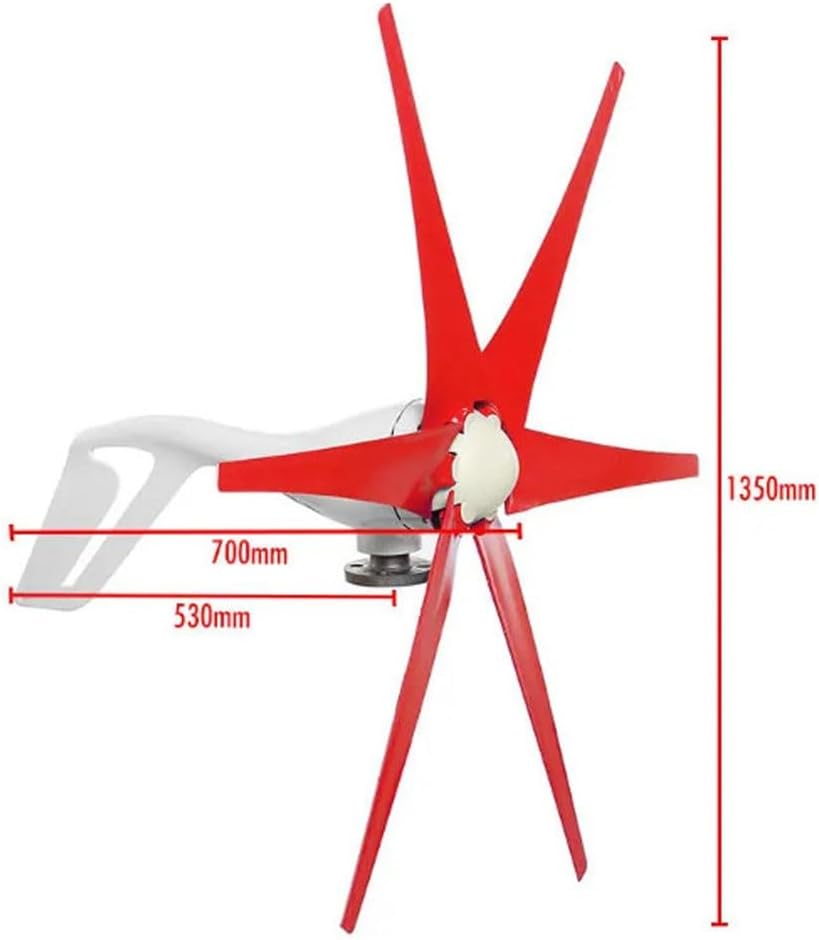 800W Wind Turbine Generator - 12V/24V Small Windmill Kit with 6 Blades for Boats, RVs, Cabins, Home - Efficient Renewable Energy Solution for Green Power