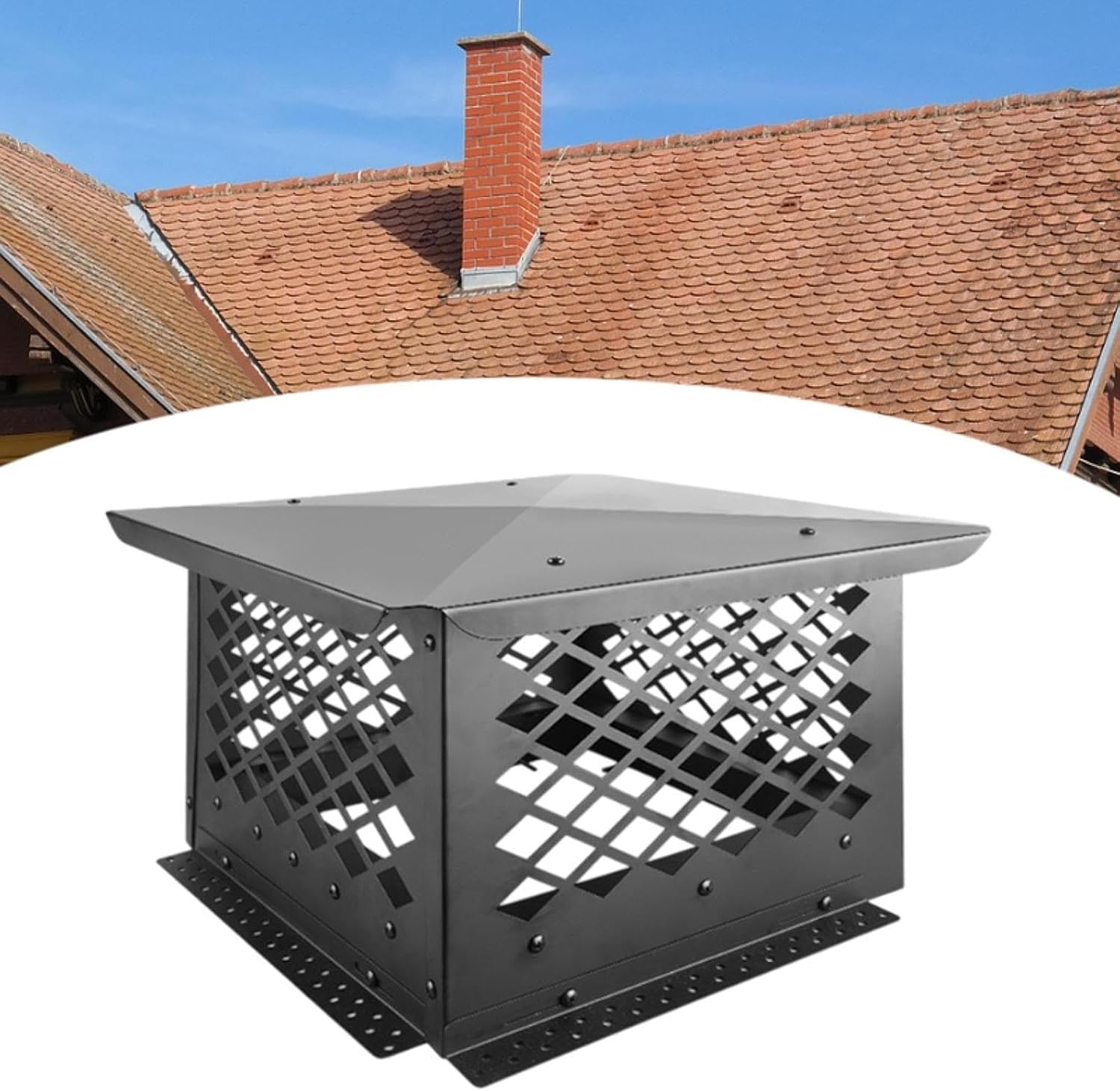 Chimney Cap, Exhaust Pipe for Chimney Pots,Replace,Rain Resistant, Heating Cool Air Vent Roof Vent Cap Chimney Cover