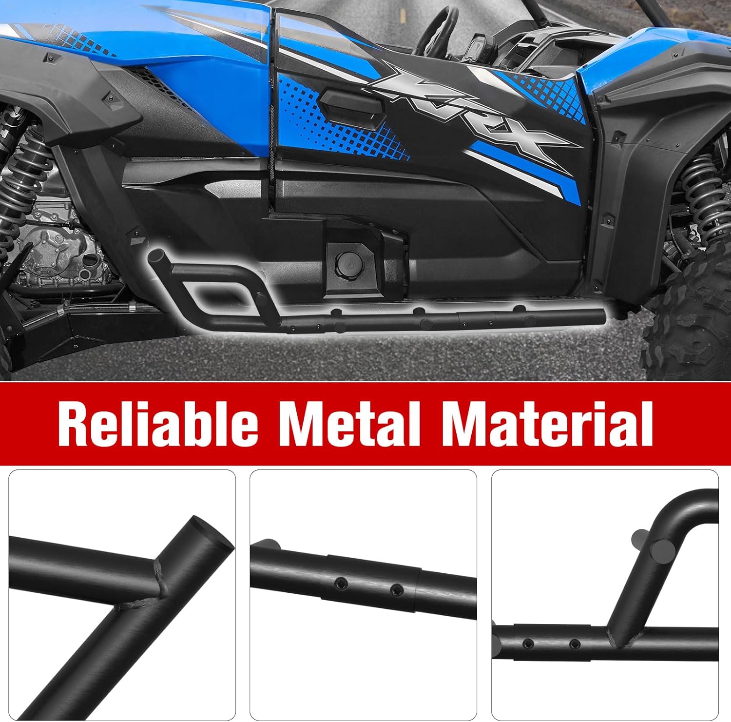 Nerf Bars Rock Sliders for Kawasaki Teryx KRX 1000, Combined Side Bumper Brush Guard Side Steps Nerf Bars Tree Kickers for Kawasaki Teryx KRX 1000 2020-2025 Accessories (2 Seats)
