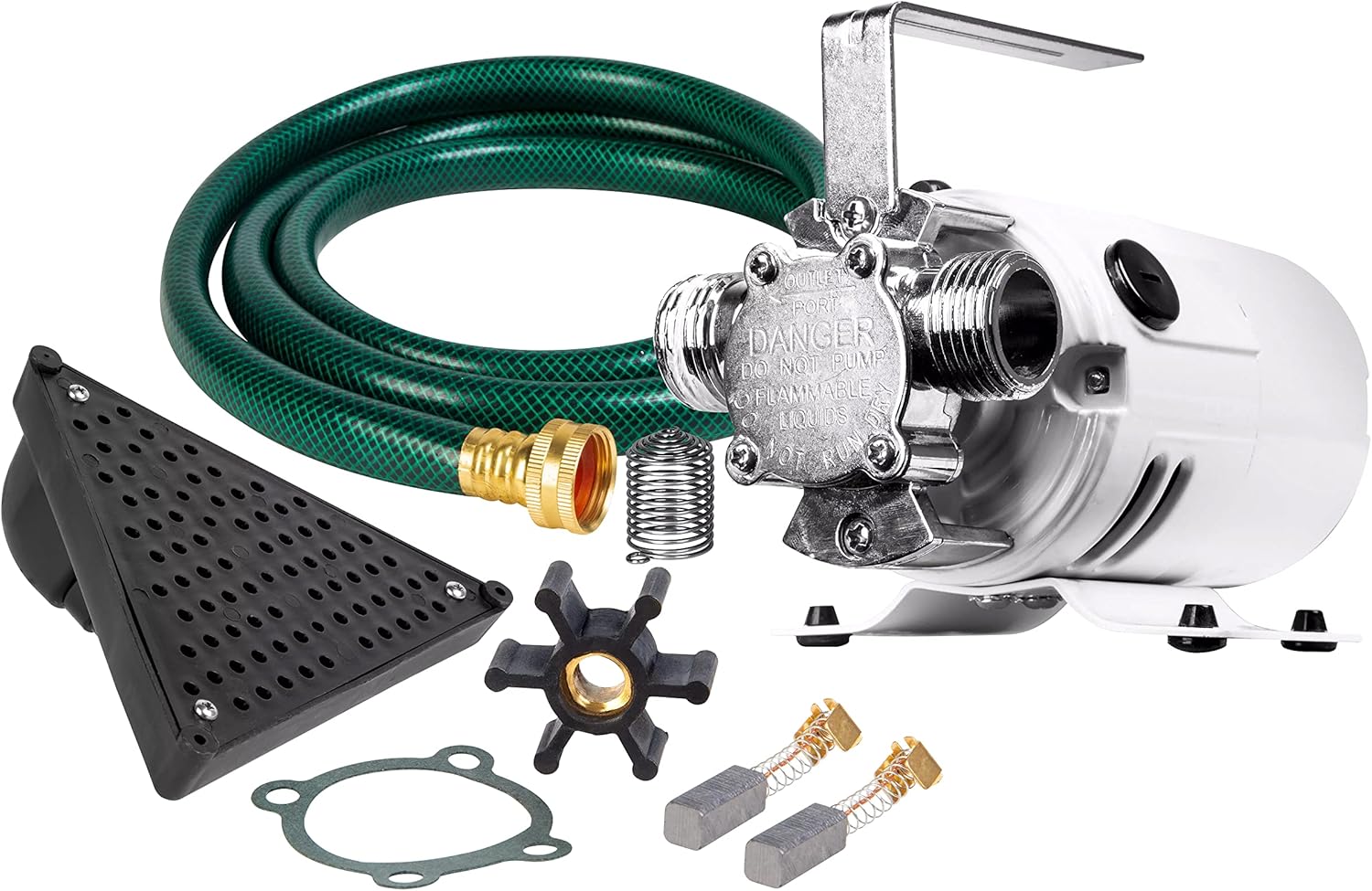 Red Lion RLMPFVK115 115 Volt 350 GPH Non-Submersible Multi-Purpose Transfer Pump with Accessory Kit, White, 14942025