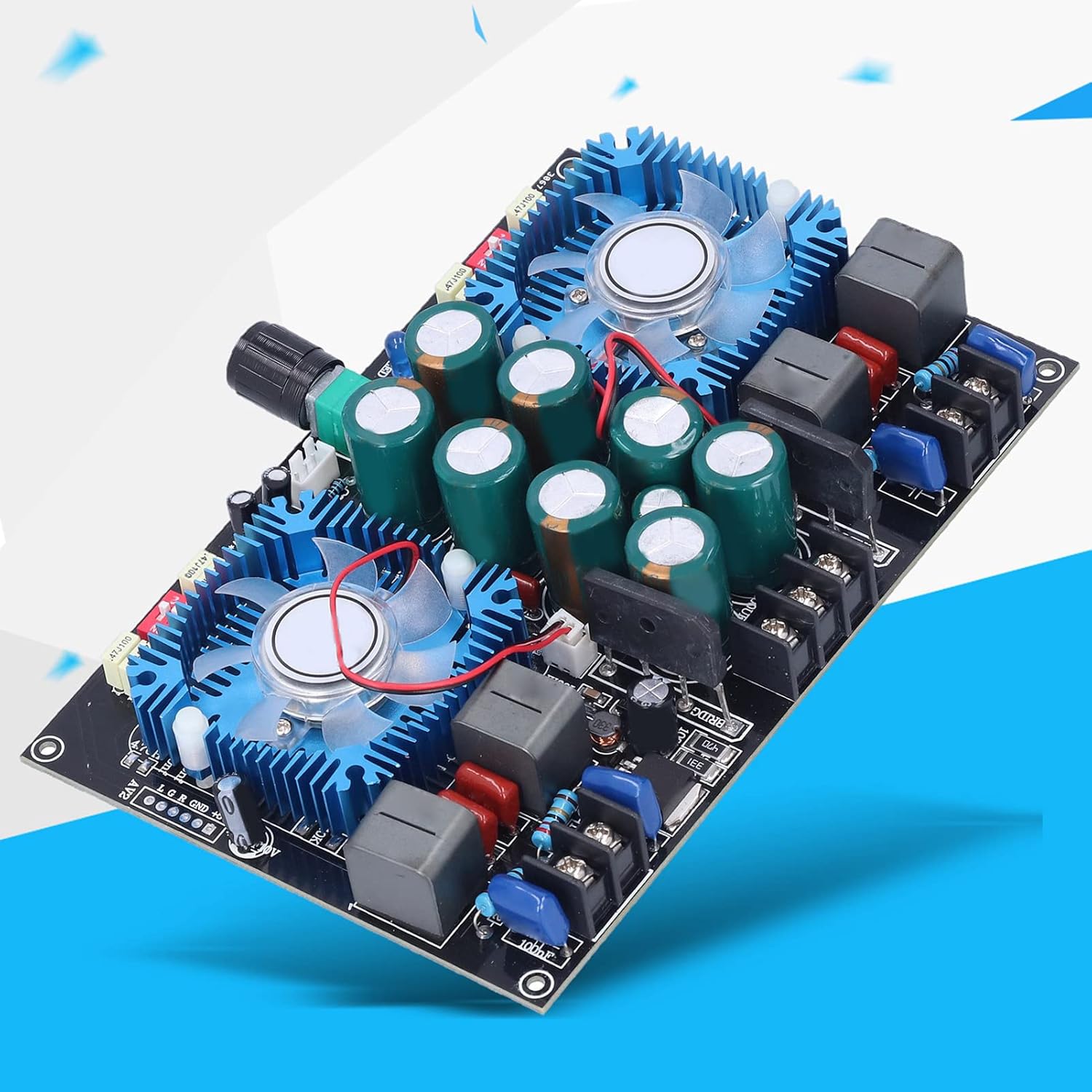 2 Channel Digital Power Amplifier Board, Audio Amplification Module, Cooling Fan TDA8954TH - Efficient Heat Dissipation, Powerful Clear Sound, Ideal for Home Theater and Small