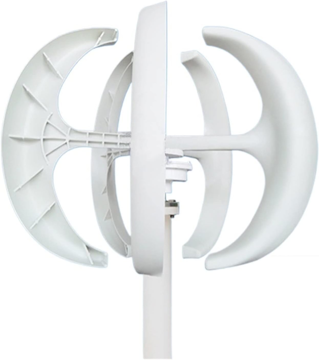 Wind Turbine, Home 3000W Vertical Axis Wind Turbine Generator 3KW 12V 24V 48V with MPPT Controller Small Low Noise Windmill for Streetlights(White with Control,24V)