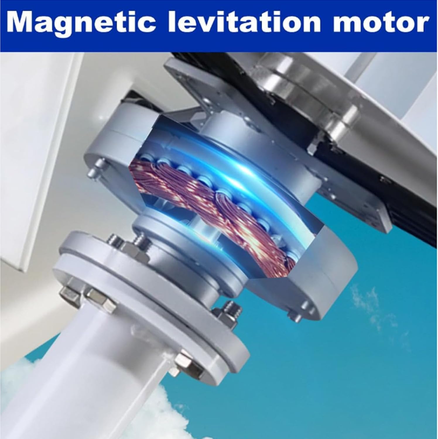 24v, 3000W Magnetic Levitation Wind Generator Kit, 12V-220V Vertical Axis Wind Turbine with Wind Controller for Yard and Garden Lighting (White)