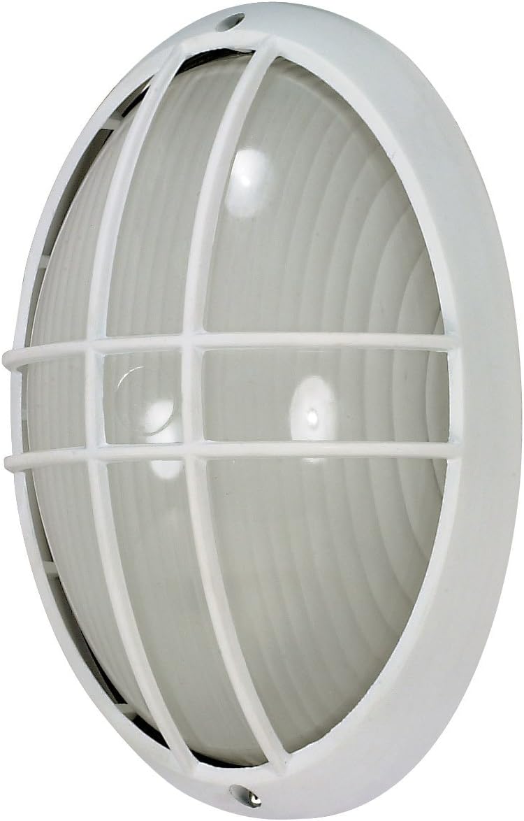 Nuvo Lighting 60/528 Transitional One Light Outdoor Wall Mount from Die Cast Bulk Heads Semi Gloss White Collection in White Finish
