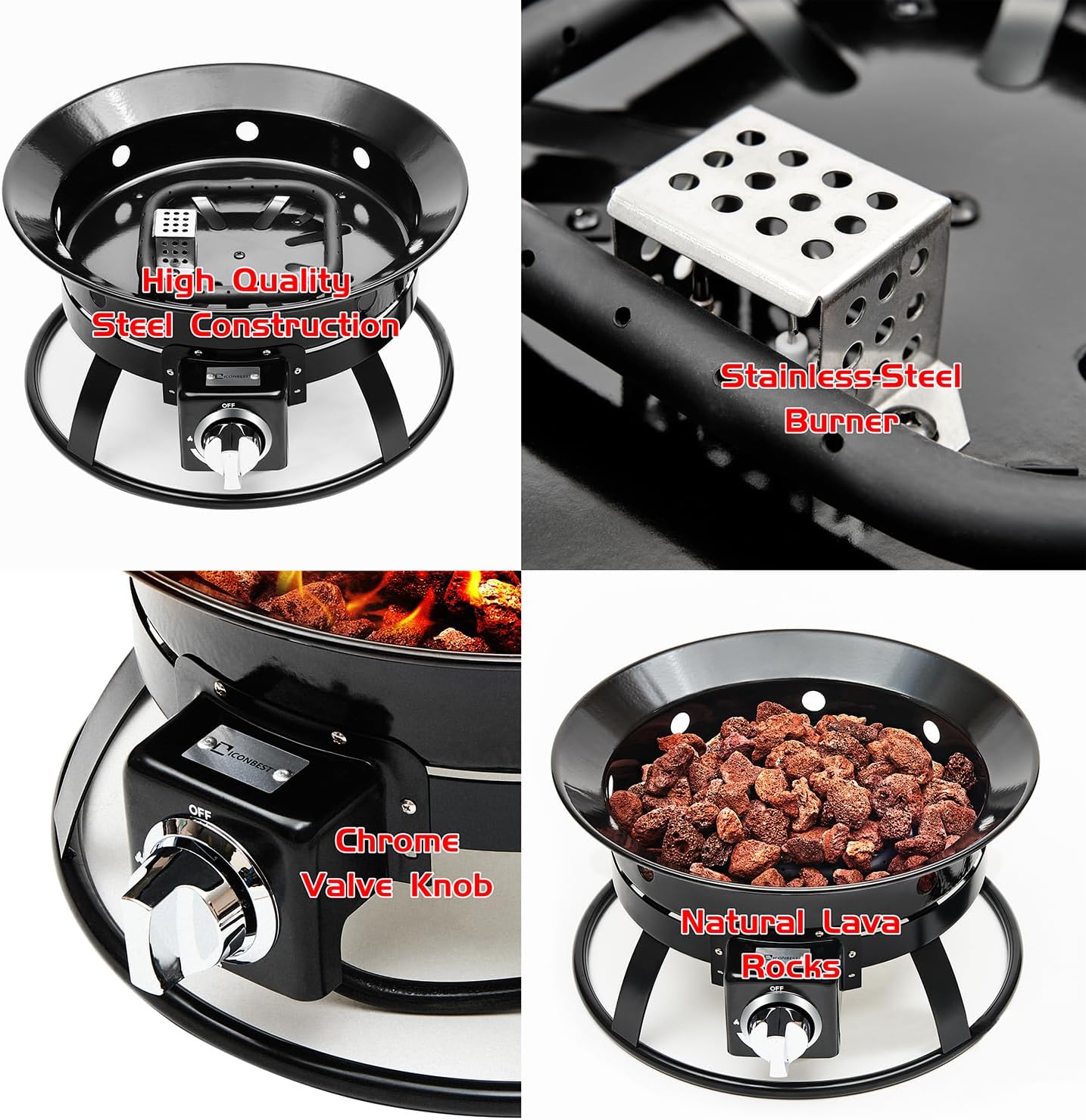 Outdoor Living Firebowl - Smokeless Portable Propane Fire Pit, 19-inch Diameter and 52,000 Btu (19 inch)