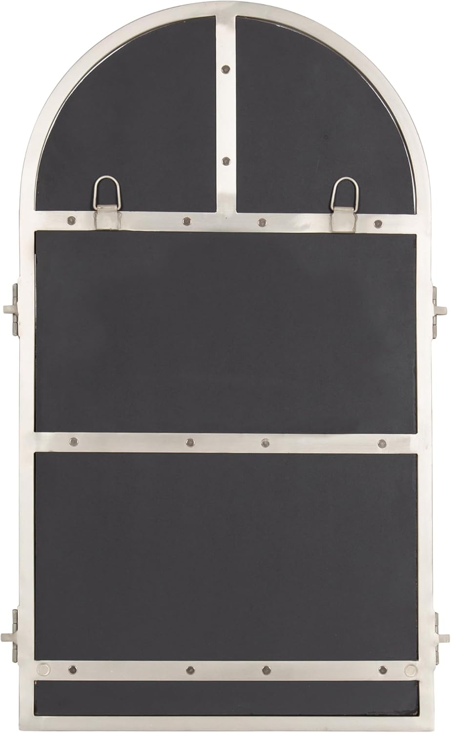 Kate and Laurel Amoli Modern Arched Tri-Fold Mirror, 28 x 28, Silver, Decorative Three-Piece Folding Arch Mirror for Tabletop Makeup Station or Bathroom Vanity Setup