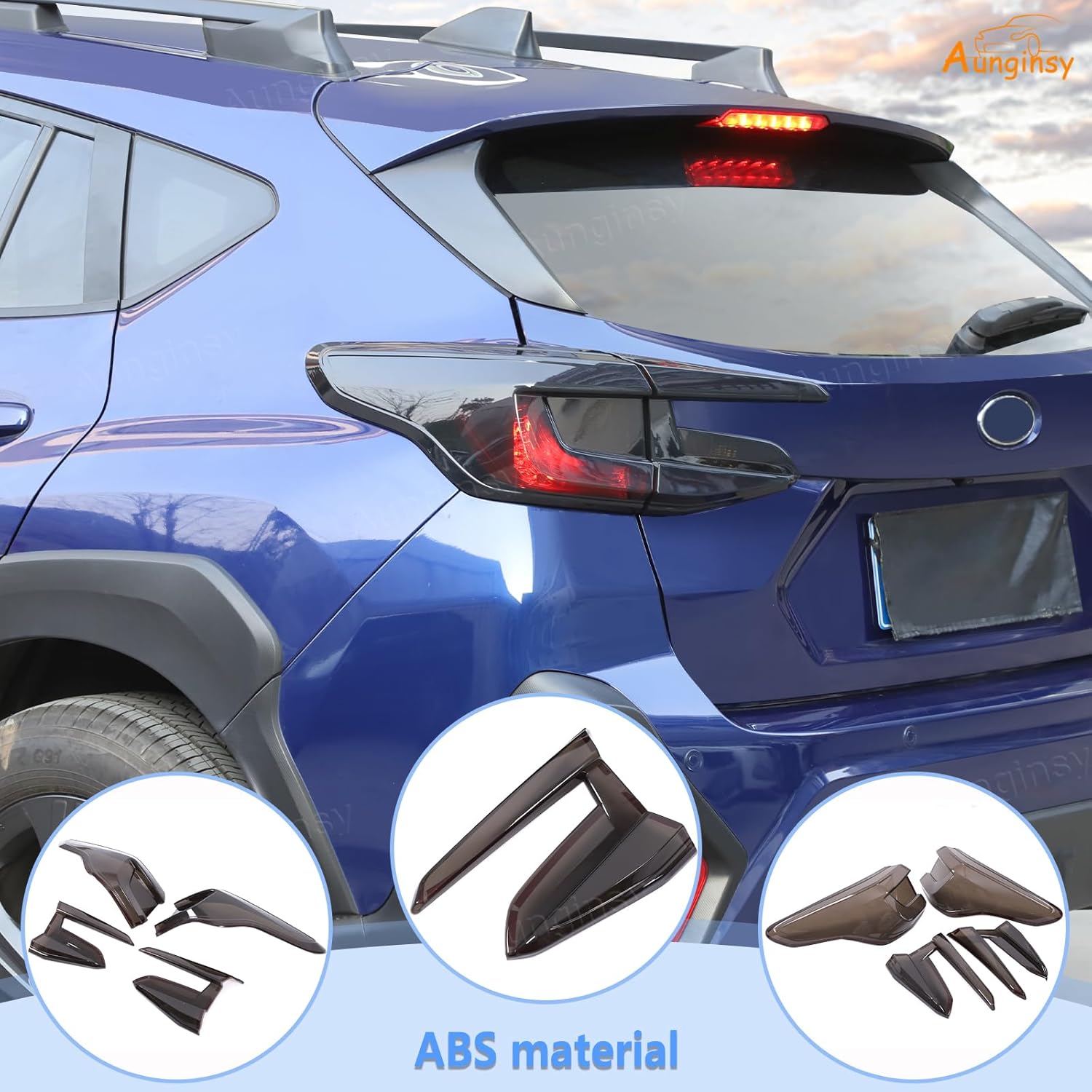 Car Rear Tail Light Lamp Cover Compatible with Subaru Crosstrek GU 2024 2025 Taillight Lamp Shell Shade Frame Bezels Trim Frame Rear Headlight Decorative Cover Protector ABS Exterior Accessories