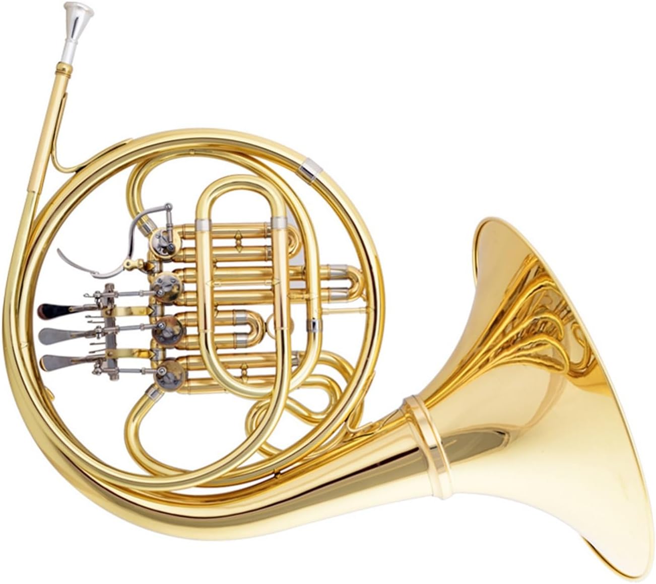 4 Key French Horn B Flat Four Key Single Row Lacquered Gold French Horn Brass Instrument