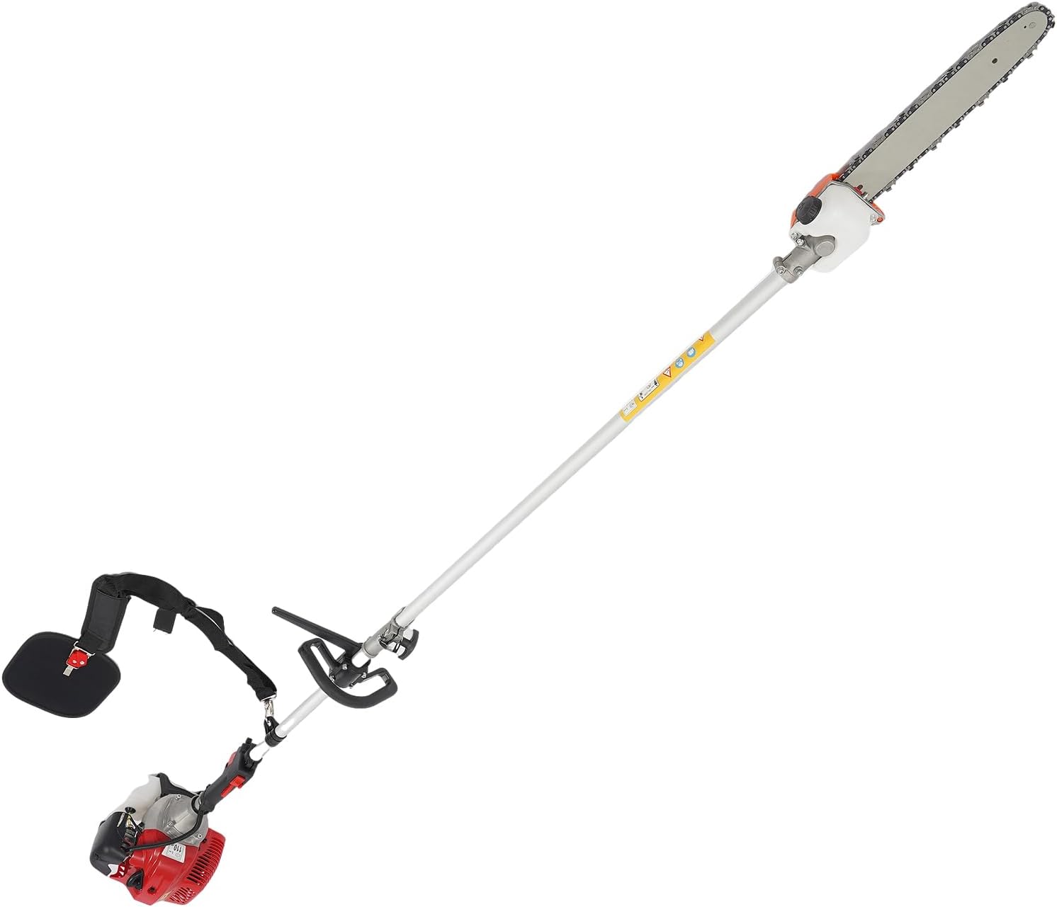Pole Saw 43cc 2-stroke Gasoline Pole Chainsaw, 11.5 Ft Long Reach Tree Trimmer Tree Pruner Saw Chainsaw Pole Saw Gas Powered Chainsaw On a Pole With 12 Inch Cutting Bar, 3.5ft Extension