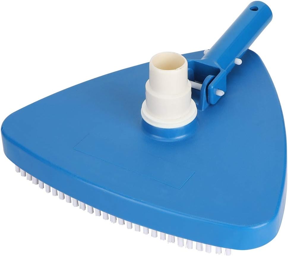 Weighted Three - Sided Pool Vacuum Head | 1.5cm Brush for Stubborn Deposits | Swimming Pool Maintenance Tool for Corners/Fish Ponds | 1390g Sturdy Construction with 3cm Pipe