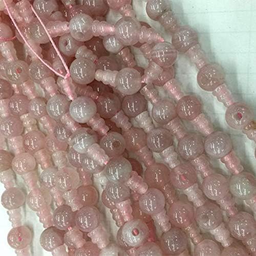 1 strands natural rose quartz pink crystal pagoda tee three links buddha head tibet guru barrel big hole beads size: 10mm+6x8mm (10 sets/lot) 04224