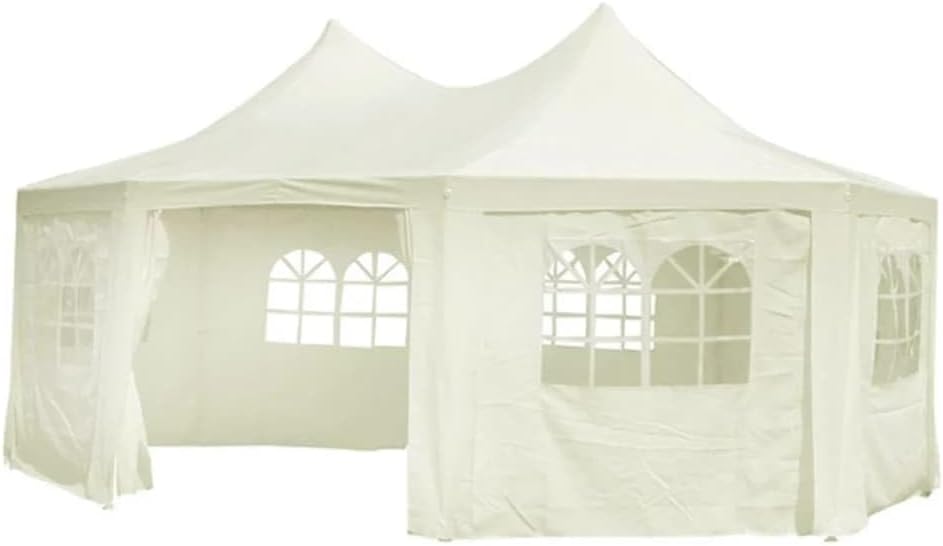 Outdoor awnings,Patio Decorative Canopies,for Gardens,Decks,Backyards,Swimming,Pools,Octagonal Party Tent Cream 19.7'x14.4'x11.5'