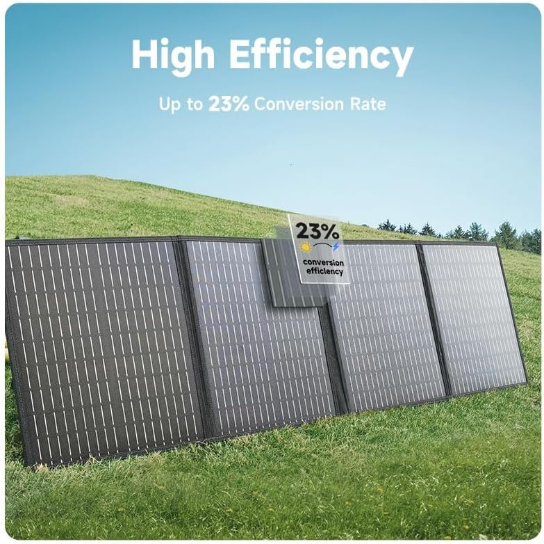 100 watt Flex Solar Panel PWS110 Foldable Portable Power Charger IP65 Waterproof 18V DC & 5V USB Output Compatible for Outdoor Camping RV Travel Off-Grid Small Power Station