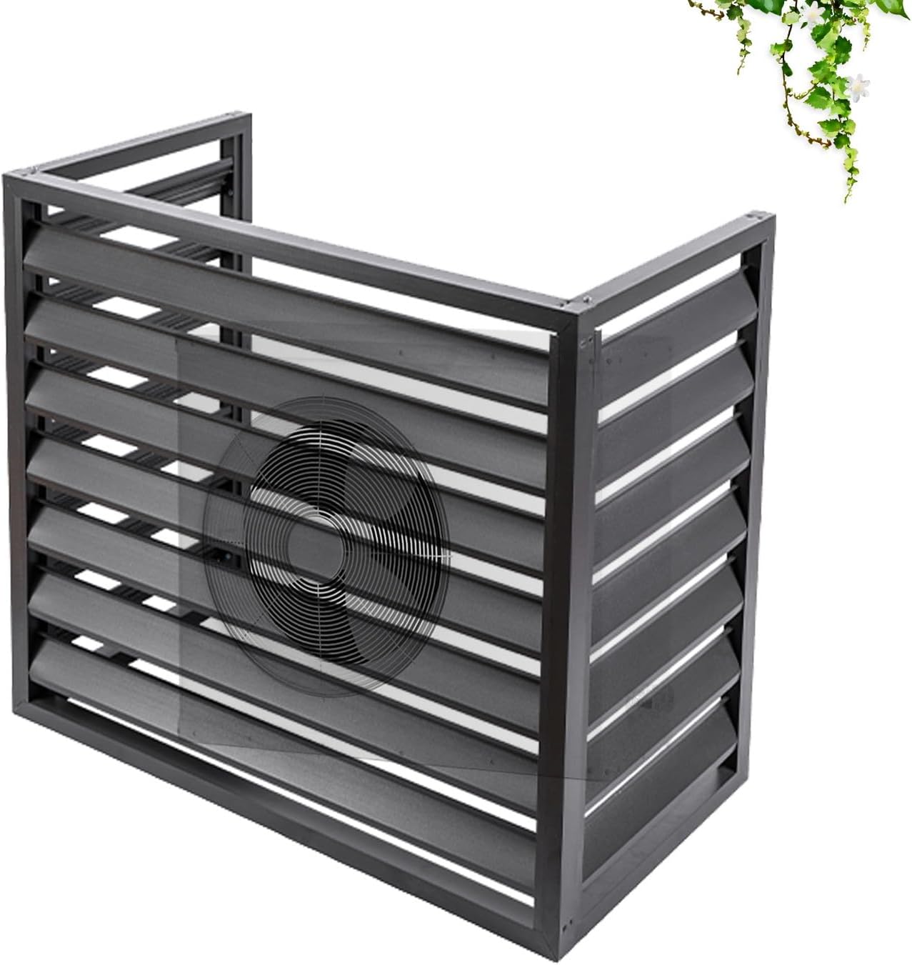 Air Conditioner Fence Screen Outdoor Flower Rack Aluminum Alloy Conditioning Cover For Outside Units Metal Plant Stand Privacy Screen 39.4*19.7*27.5/43.3*23.6*31.5in ( Color : Gray , Size : 110x60x80c