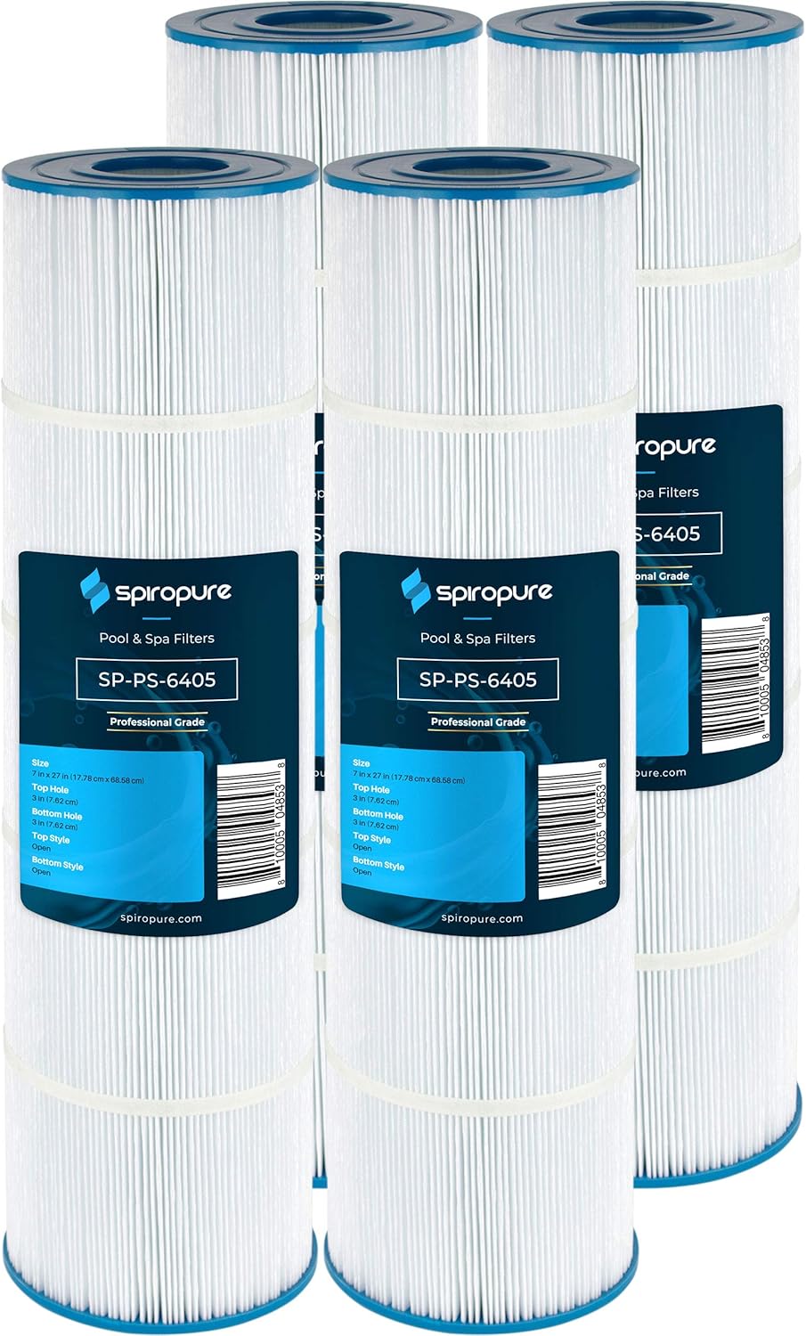 SpiroPure Replacement for Jandy CL 340 R0554500 Pleatco PJAN85 Unicel C-7459 Filbur FC-0800 Hot Tub Spa Pool Filter Replacement Cartridge (Case of 4)