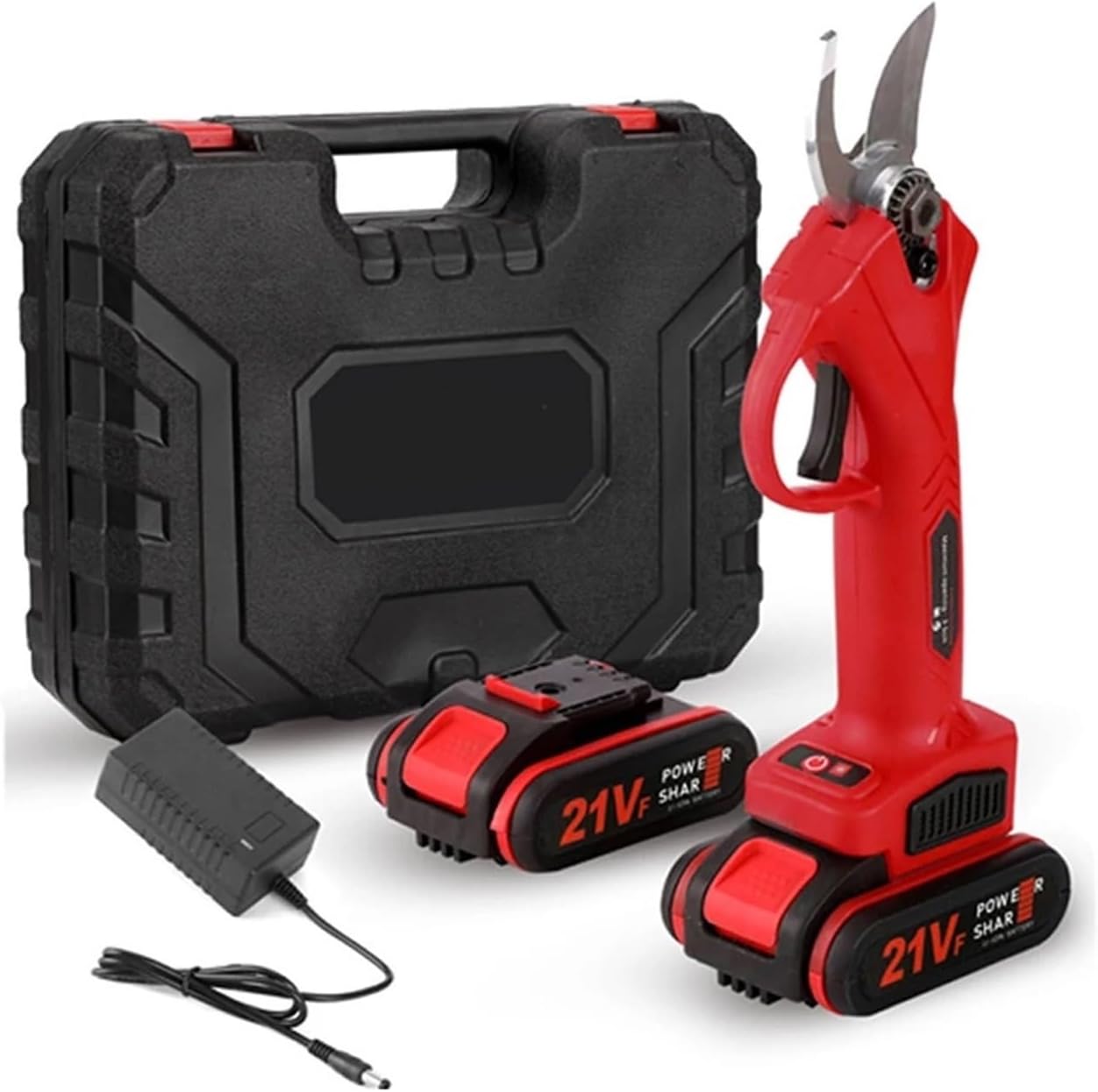 Portable Cordless Electric Pruning Shears Rechargeable Battery Powered Tree Branch Pruner Garden Clippers 25mm Cutting Diameter(Black)