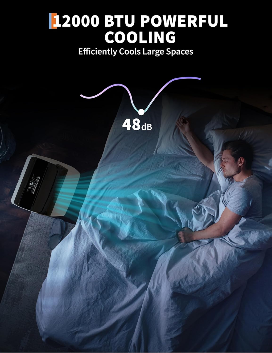 Garvee Portable Air Conditioner, 12,000 BTU Air Conditioner Cools up to 550 Sq.ft, Portable AC Built-in Cool with Dehumidifier and Fan Modes, Remote Control and Easy Window Installation Kit, Black