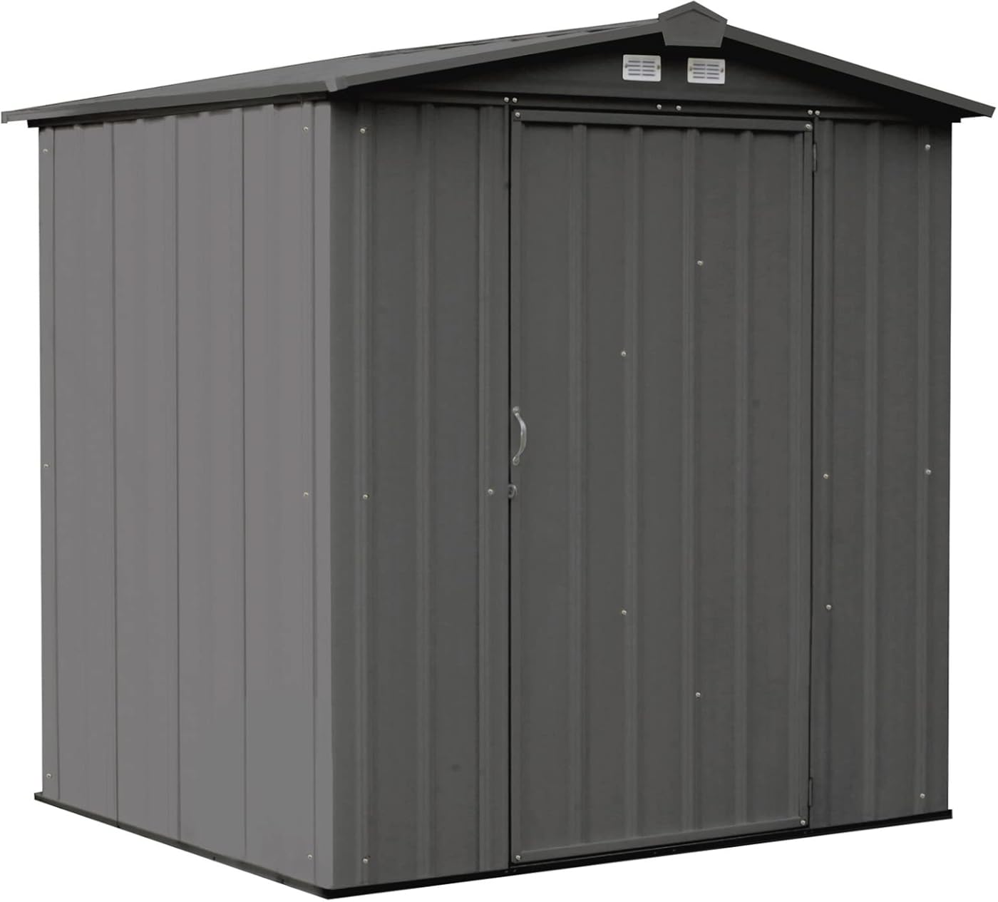 ARROW 6' x 5' EZEE Galvanized Steel Low Gable Shed Charcoal, Storage Shed with Peak Style Roof