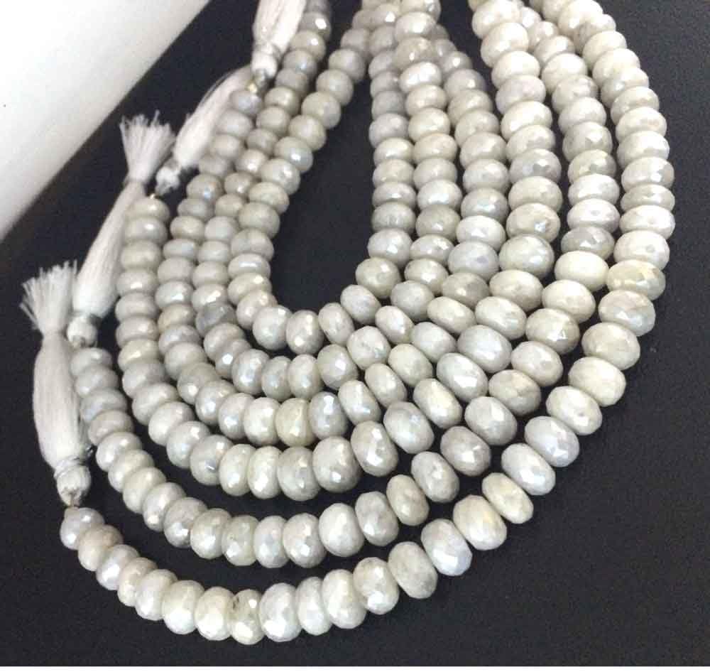 AAA QUALITY SILVERITE FACETED RONDELLE LOOSE GEMSTONE BEADS 8