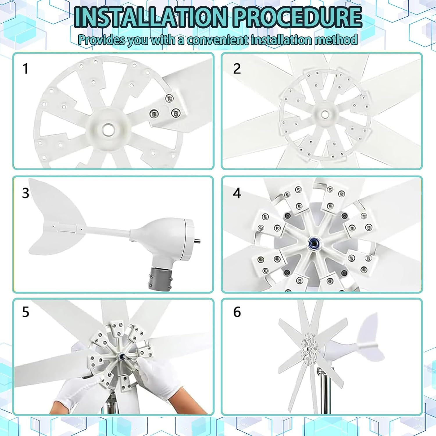 16000W/20000W Solar Wind Power Kit Wind Turbine Kit 12V 24V 48V Wind Turbine Generator with 8/10 blades - Off Grid power for Boat,Caravan,Motorhome,Lighting,Shed,Hut,Log Cabin(16000W(8 blades),24V)