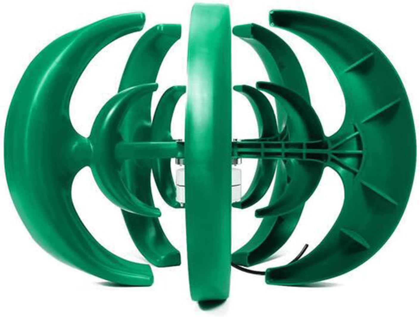 Lanterns Low Noise Wind Turbine Generator,5000W 220V 48V 24V 12V 5 Blades Lantern Wind Turbines Generator for Outdoor Power Generation-Green (with Controller)