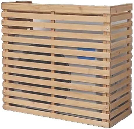 Air Conditioner Fence for Outside Units Solid Wood Air Conditioner Cover Plant Storage Outdoor Privacy Screen Hide Air Conditioner (Color : Natural, Size : Large)