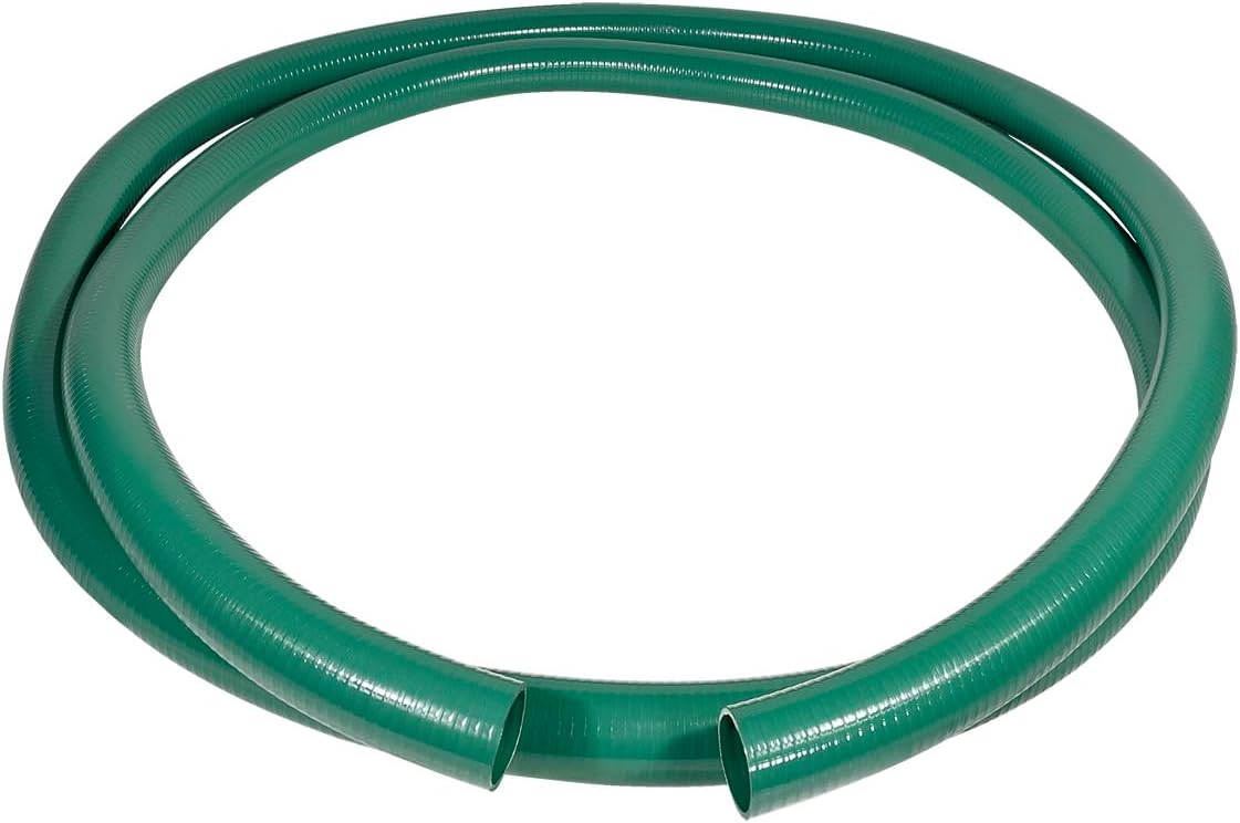 Gloxco Heavy Duty Green PVC Suction Hose for Water Transfer, 65 PSI Max Pressure, 2
