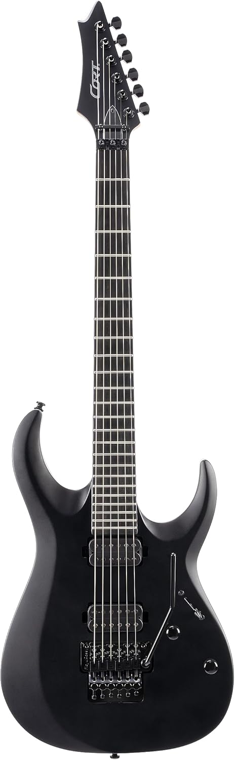 Cort X Series 500 Menace Electric Guitar, Black Satin Finish