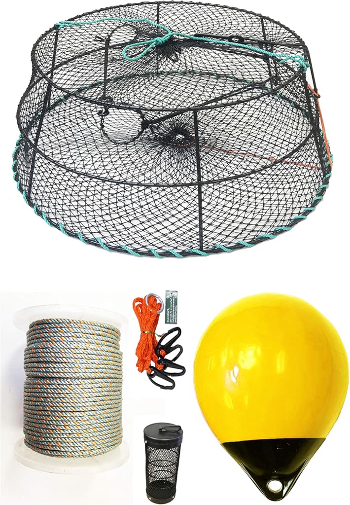 KUFA Sports Vinyl Coated Tower Style Prawn Trap with Prawn Trap Accessory Combo(CT79+PHL38Y+HA2)