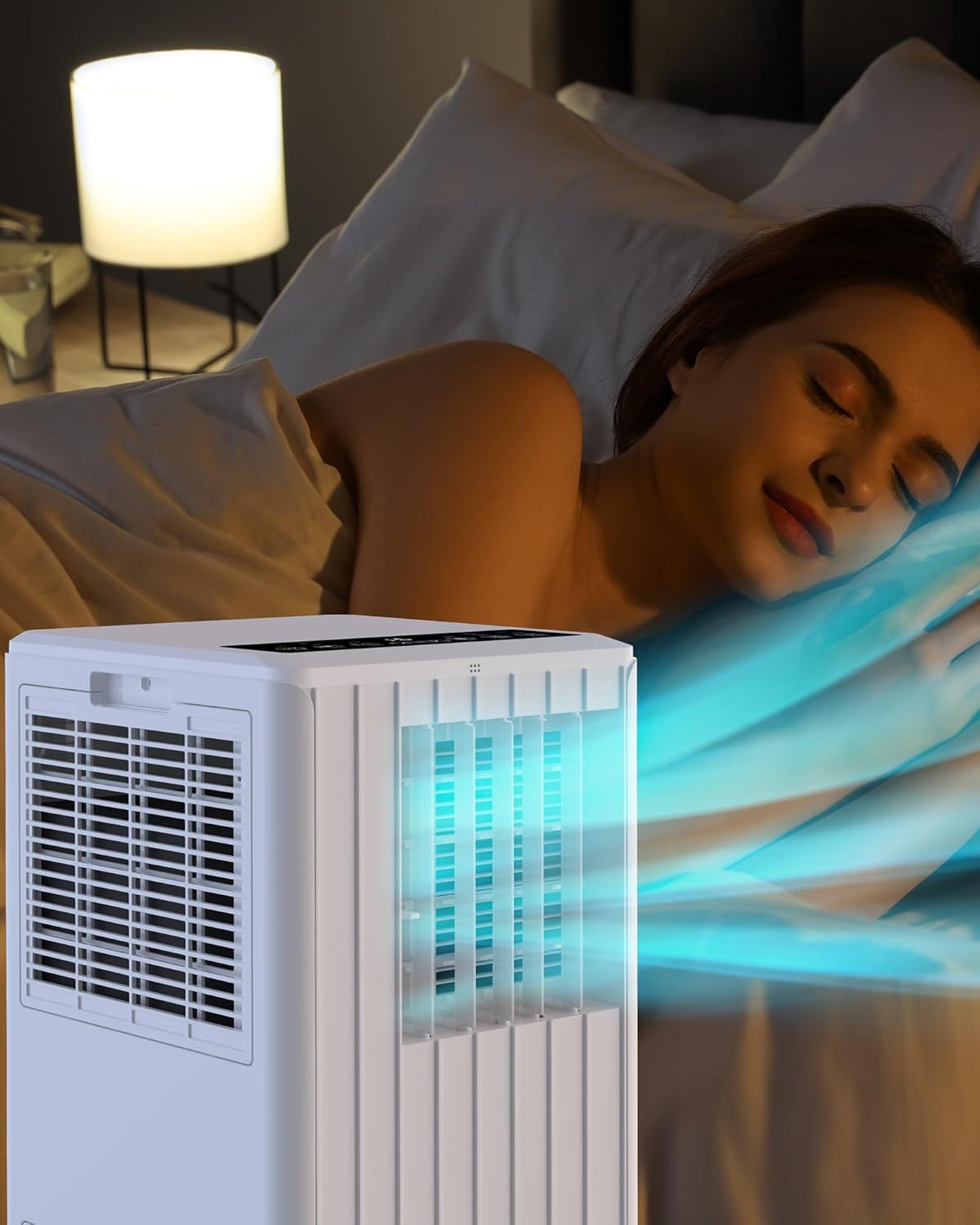 8000BTU Portable Air Conditioners, Portable AC Unit for Room Up to 350 Sq. Ft,3-IN-1 Room Air Conditioners with Fan/Dehumidifier/24H Timer/Remote Control & Windows Kit, White