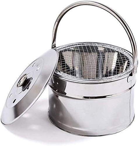 31Cm Diamete Fire Pit - Outdoor Fire Large Bonfire Wood Burning Patio Coal Grill Firepit for Outside Grill Charcoal Smokeless Grill with Spark Screen Poker and Fireplace