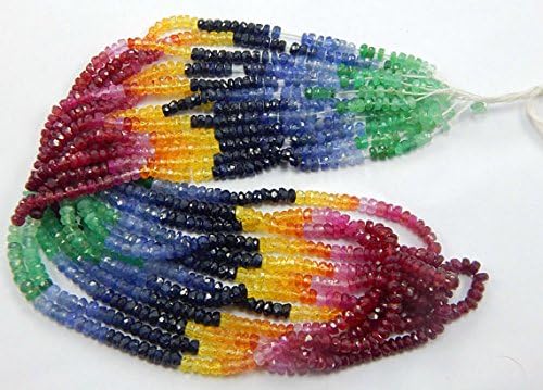 Multi-Sapphire Rondelle Beads- 15 Inch long 1 Strand -Stones measure- 3.5 mm