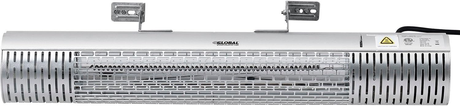 Global Industrial Infrared Patio Heater W/Remote Control, Wall/Ceiling Mount, 1500W, 120V