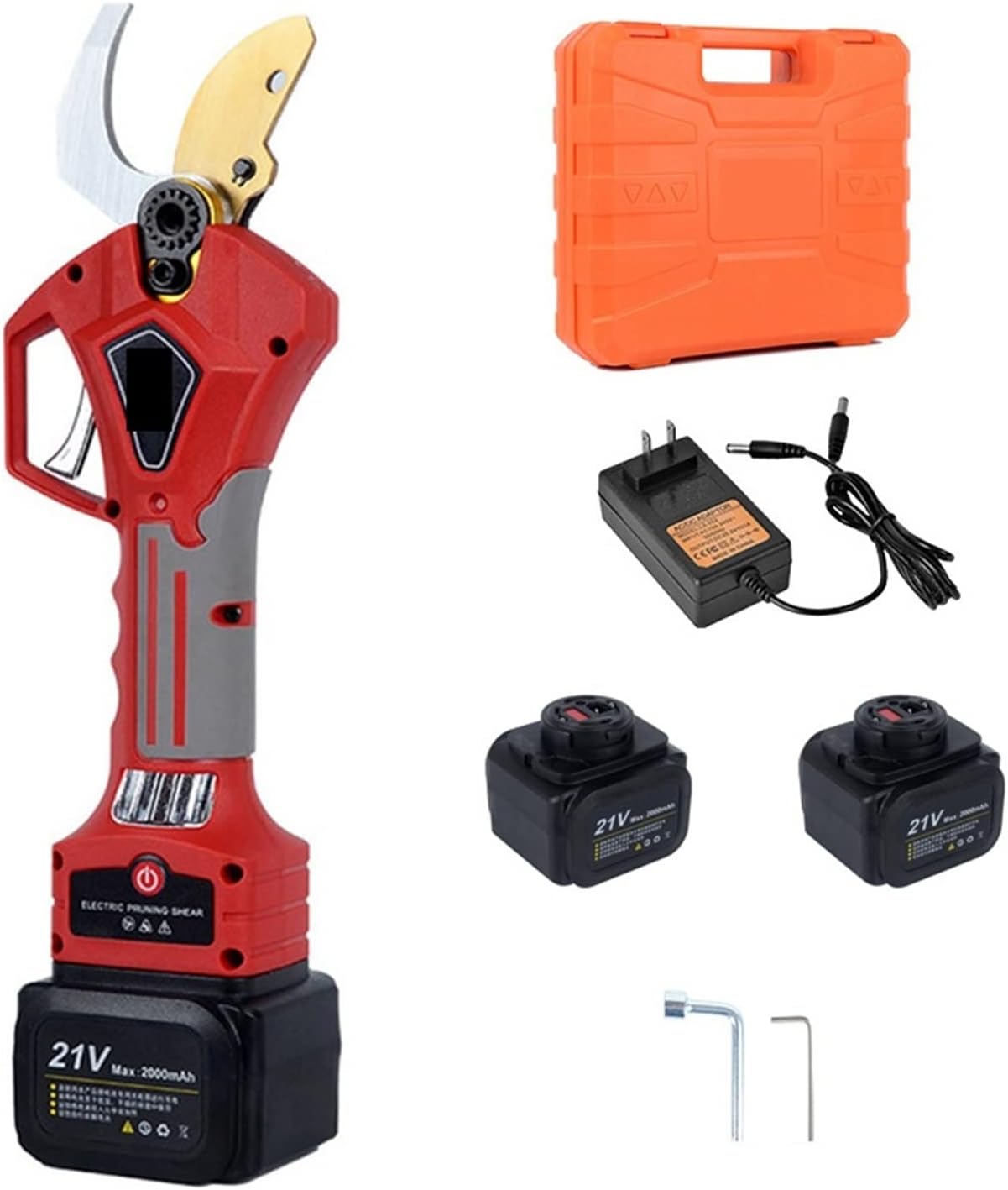 Electric Pruning Shears, 21V Cordless Pruner Lithium-ion Pruning Shear Efficient Scissors Bonsai Electric Tree Branches Garden Tools Electric S32 32mm)))