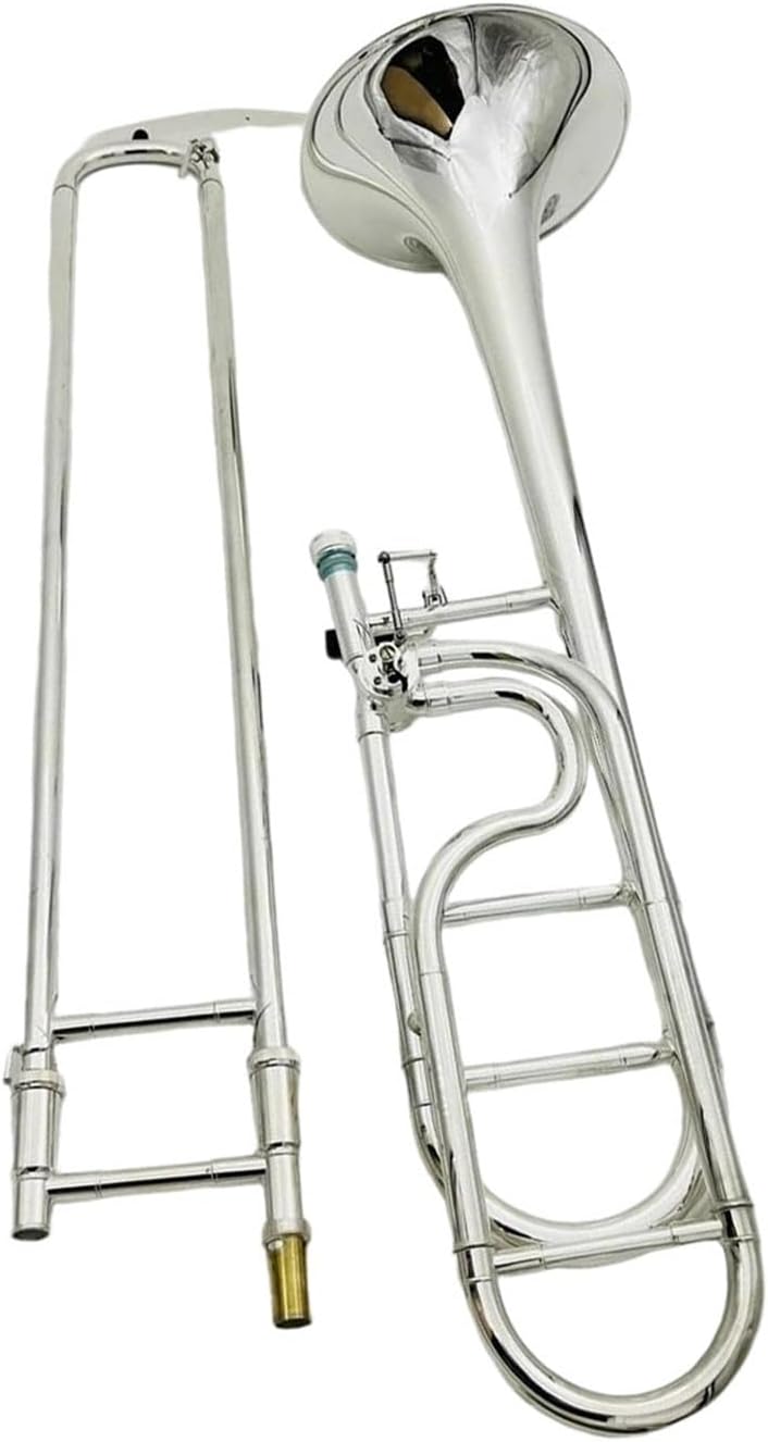 Adult Trombone Instrument Tenor Bb/F Trombone Silver Plated Professional Performance Instrument With Case And Mouthpiece