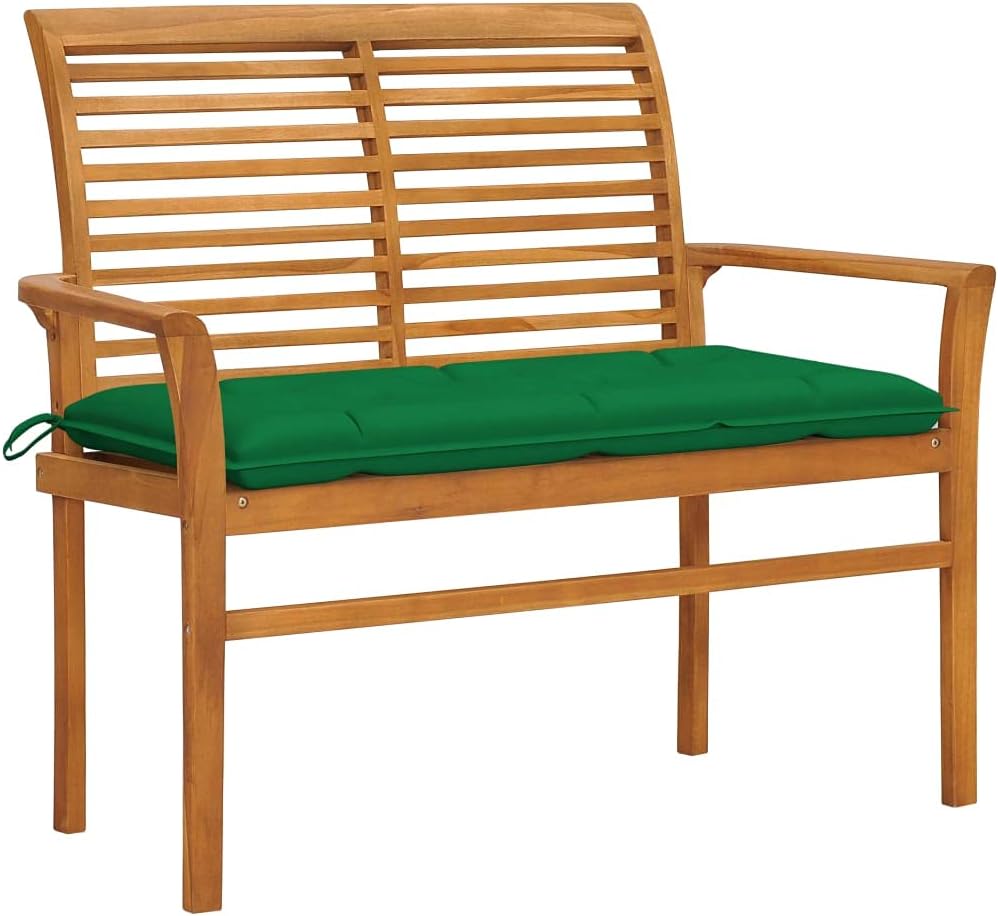 Patio Benches Patio Bench with Green Cushion 44.1