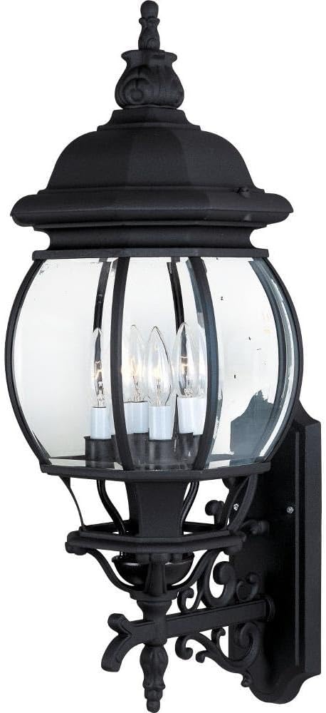 Maxim Crown Hill 4 Light Outdoor Candle Style Wall Lantern with Black Finish