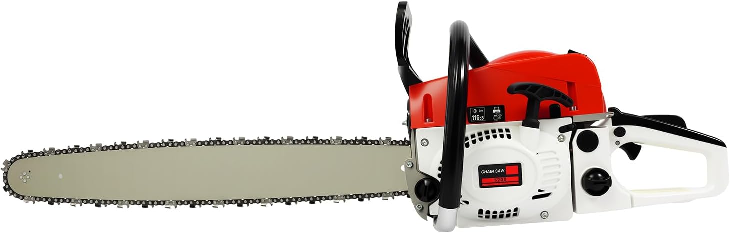 52cc Gas Chainsaw 22 Inch Portable Gas Powered Chainsaws 2-Cycle Handheld Cordless Petrol Chain Saws Suitable for Forest, Wood, Garden and Farm Cutting Use