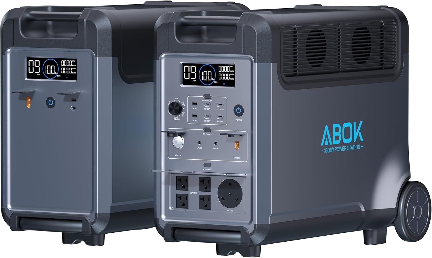 Portable Power Station with Extra Battery, 3840Wh LiFePO4 Battery, 3600W Electric Solar Generator for Garage, Home, Off-Grid Living, Camping, RVs, Outdoor Adventures