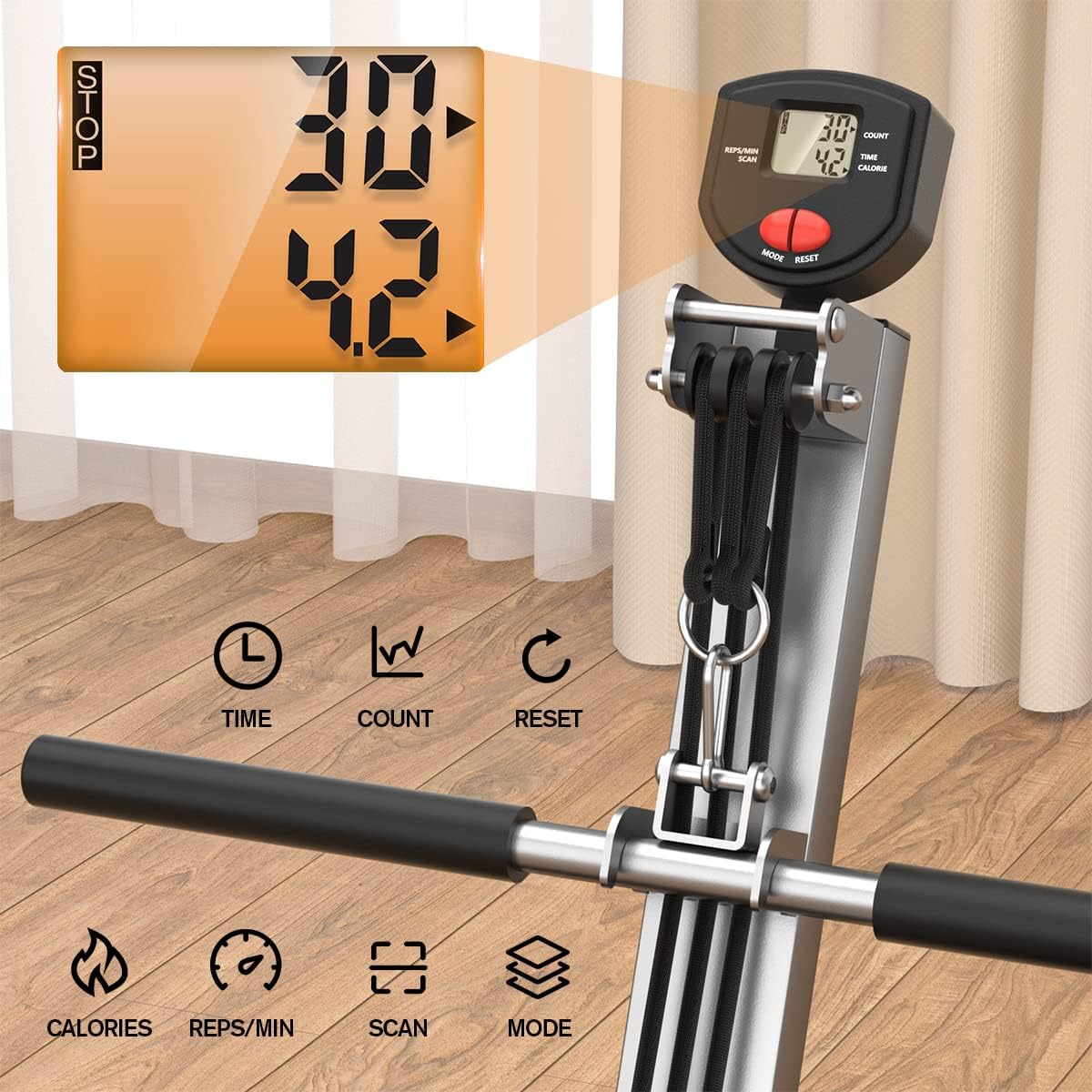 Compact Rowing Machine for Home Use, Magnetic Resistance Foldable Rower for Full Body Workout, Space Saving Design with LCD Display