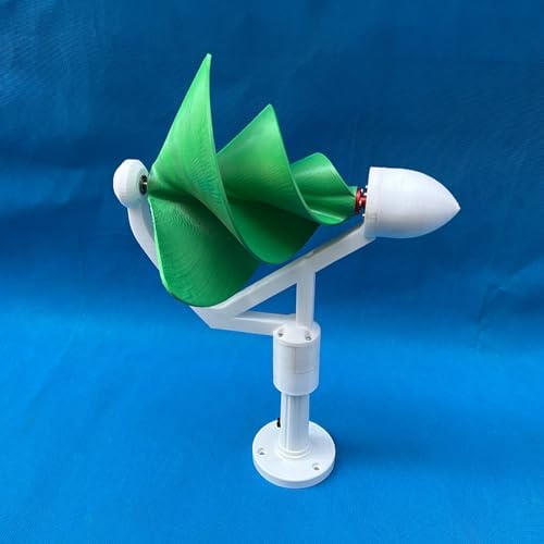 10W Micro Spiral Wind Power Generator - DIY Model, 3-Color (White/Red/Green) Permanent Magnet Breeze Starter with LED Light for Renewable Energy Projects
