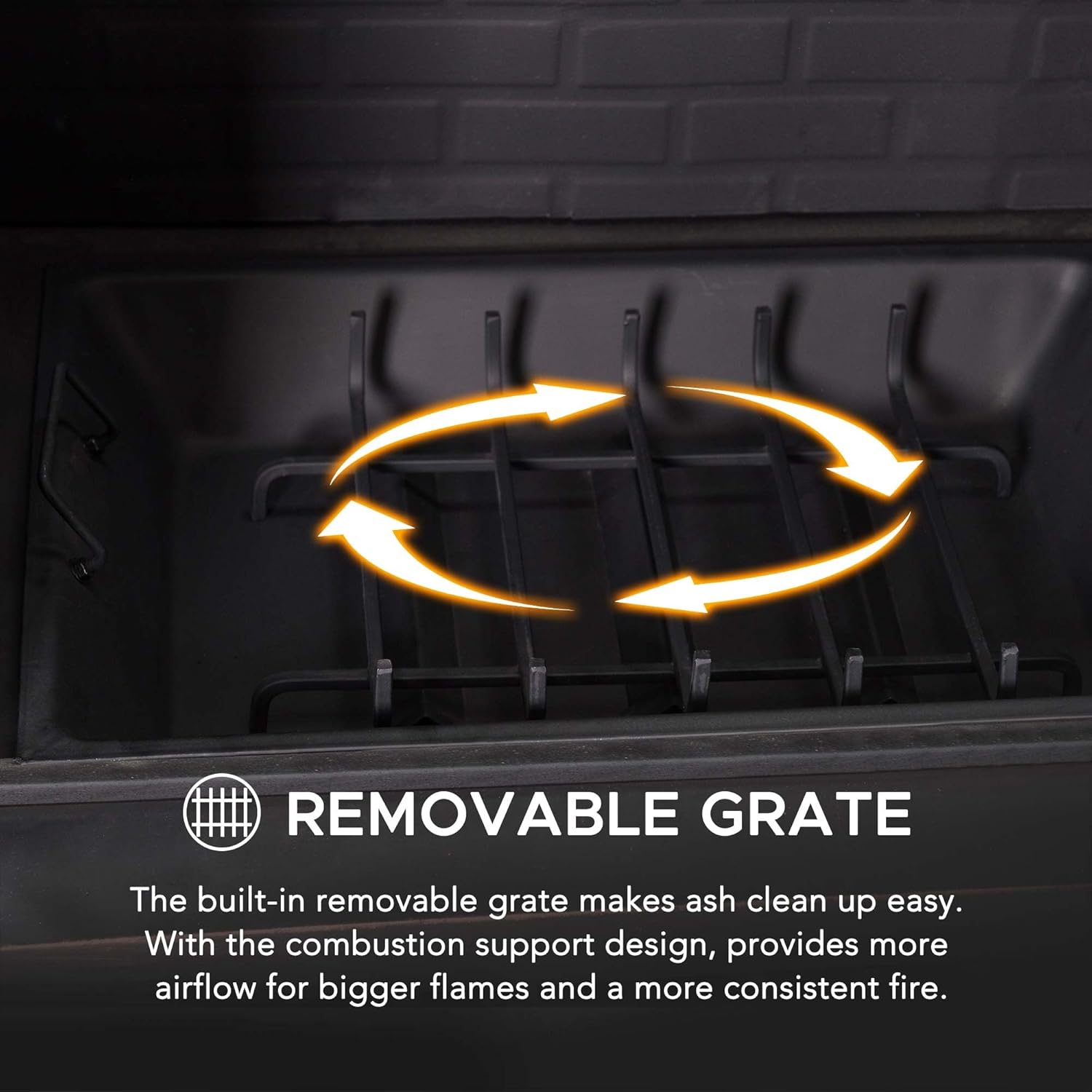 Sunjoy Outdoor Fireplace, Heavy Duty Patio Wood Burning Fireplace with Steel Chimney, Mesh Spark Screen Doors, Removable Grate and Fire Poker, Black