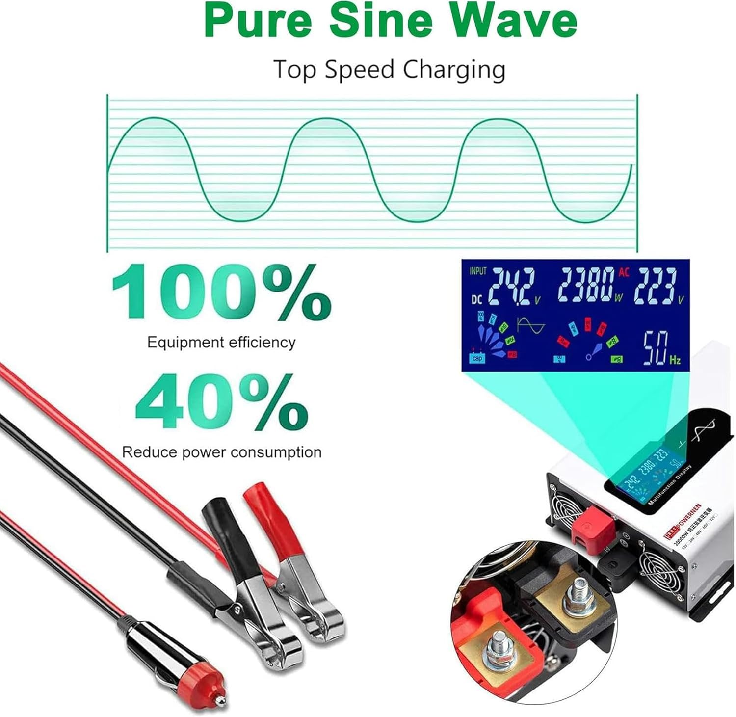 Inverter Pure Sine Wave Power Inverter 5000W 6000W 8000W 10000W 12000W, DC to AC Converter Car Inverter for Laptop