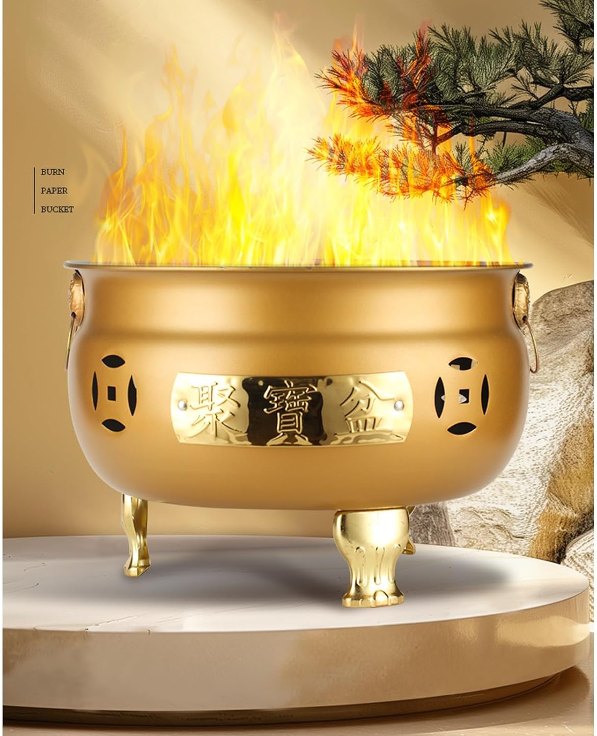 Incinerator, Burn Barrel, Yard Waste Incinerator Metal Incinerator Cage with Burning Tongs Fire Pit Fire Barrel for Burning Trash Outdoor for Leaves Paper Wood, Garden Incinerator(Red B,Large)