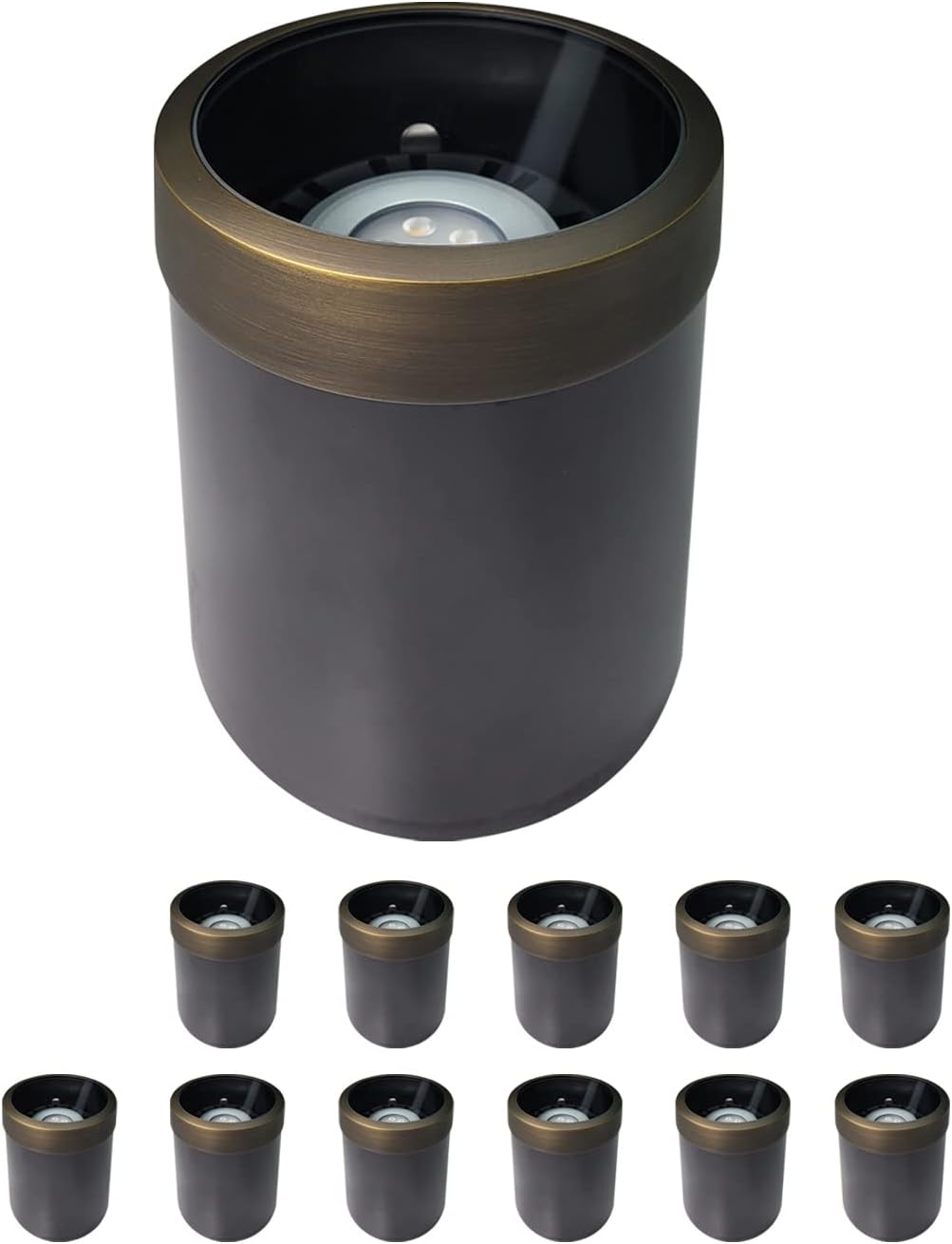 COLOER In-Ground Well Lights Large Size, LED Outdoor Low Voltage Pathway Light, IP65 Waterproof Sidewalk Lighting,Led Outside Lights for Yard, 12-Pack Without Bulb(302B)