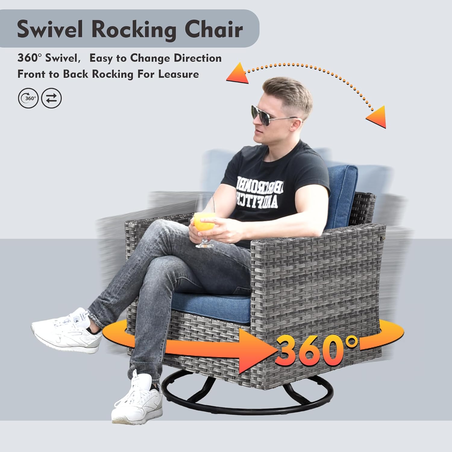 9 Piece Patio Furniture Set with 42