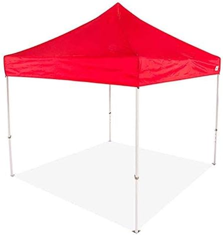 Impact Canopy 10’ x 10’ Canopy Tent, Straight-Leg Gazebo Shelter with Steel Frame, Sidewalls, Roller Bag, Red