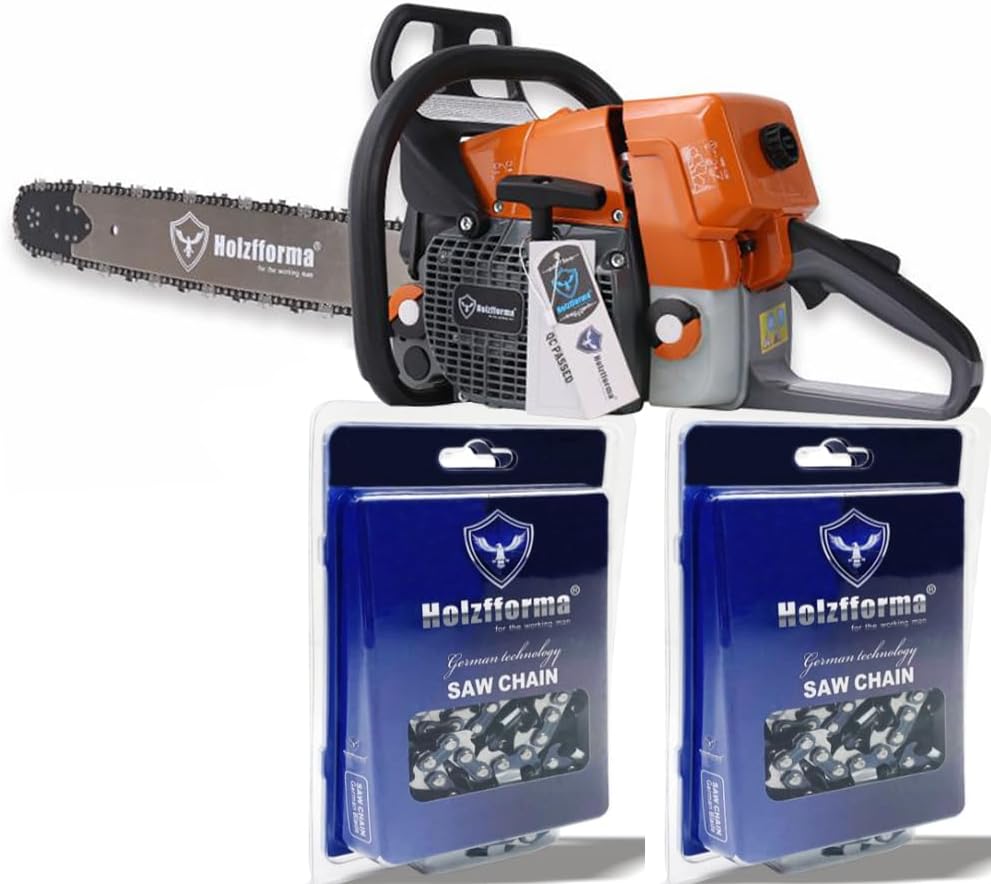 Farmertec 71cc G444 Holzfforma Orange Dark Grey Chainsaw Power Head With 52inch .3/8'' .063'' 156DL Bar Standard Ripping Skip Chain